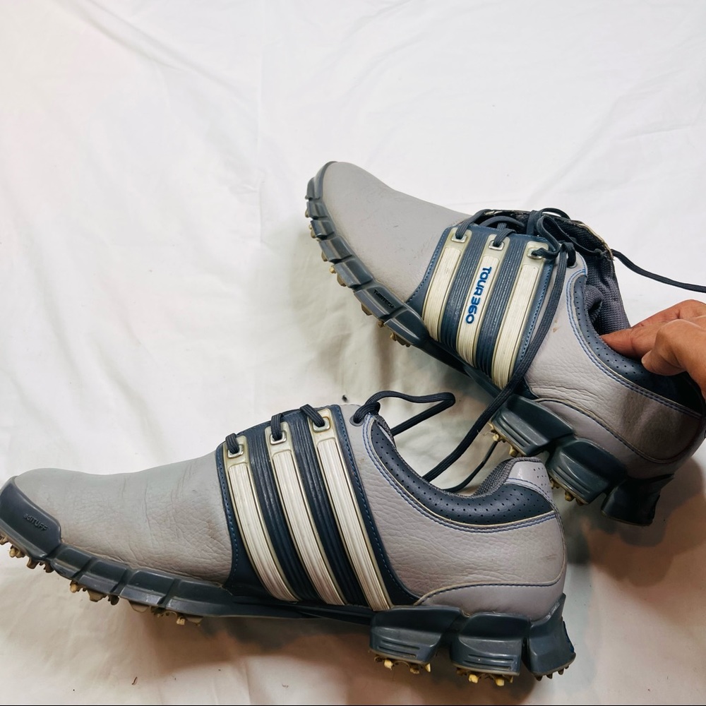 Adidas His Size 11.5 Tour 360 GraySoft Spiked Golf Shoes L030722
